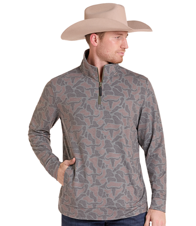 BM91T09634 CAMO JERSEY PULLOVER CHOCOLATE