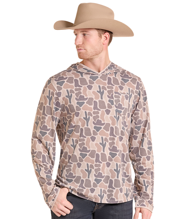 BM22T09614 CAMO PRINTED LITE HOODIE TEE