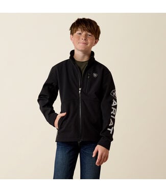 Ariat Intl 10079694 BOYS LOGO SOFTSHELL JKT BLK