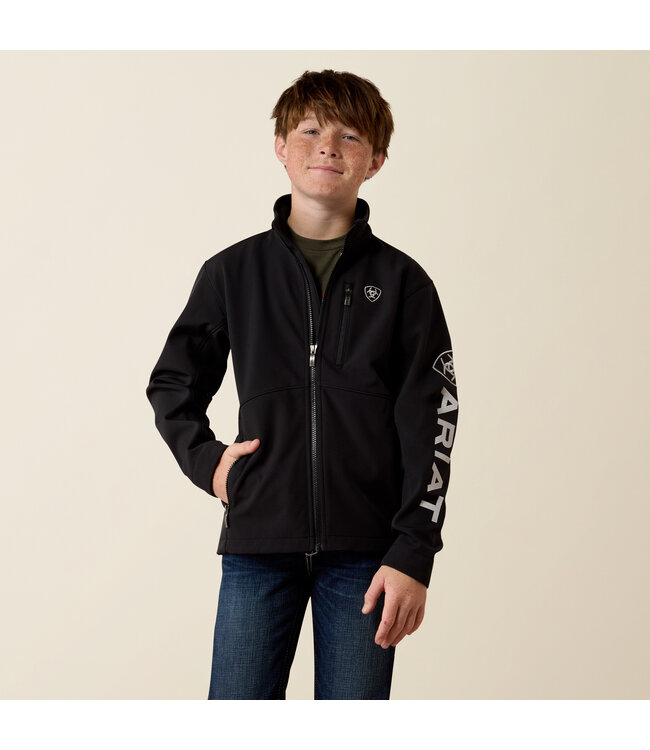 10079694 BOYS LOGO SOFTSHELL JKT BLK