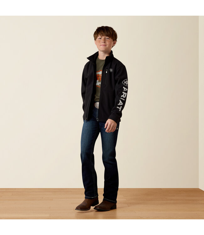 10079694 BOYS LOGO SOFTSHELL JKT BLK