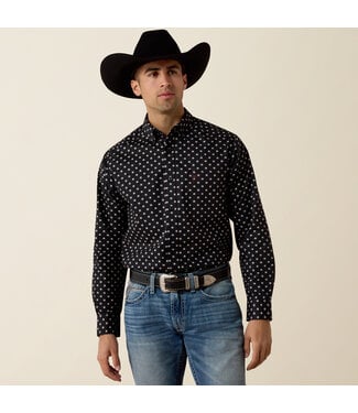 Ariat Intl 10080668 MNS LARSEN LS SHRT BLK GEO PRT