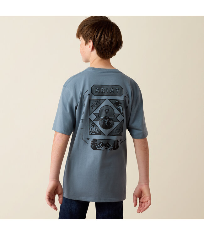 10080600 BOYS ARIAT ROPE AND RIDE SS TSHRT