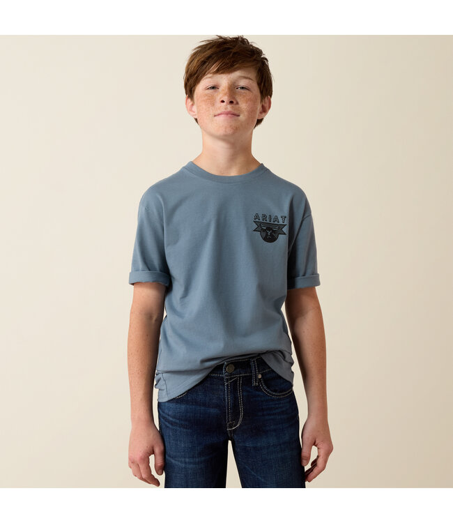 10080600 BOYS ARIAT ROPE AND RIDE SS TSHRT