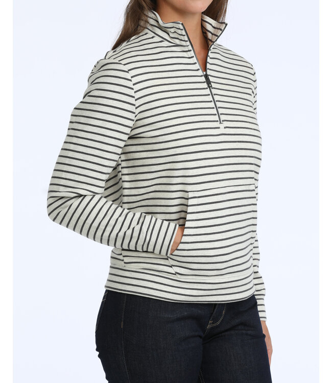 MAK7926001 LADIES 1/4 ZIP WHT