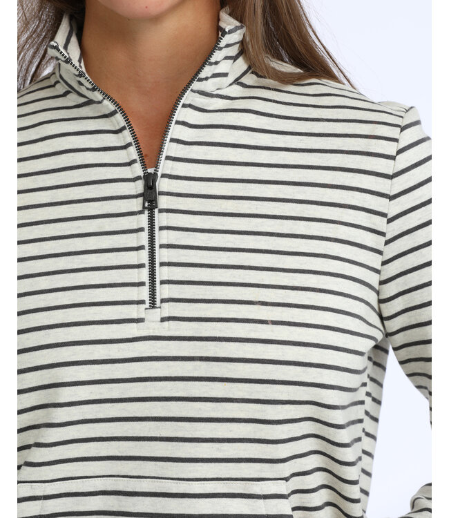 MAK7926001 LADIES 1/4 ZIP WHT