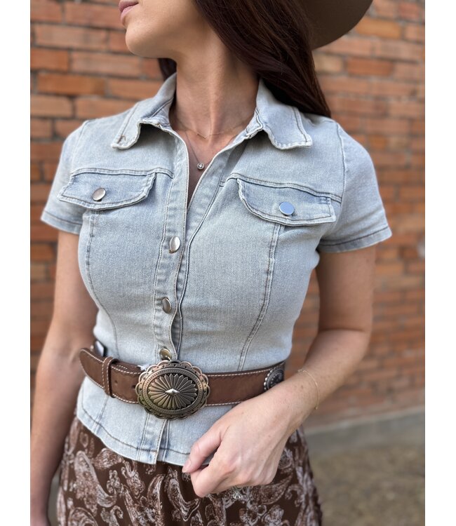 The Dunes Chambray Top MN5424