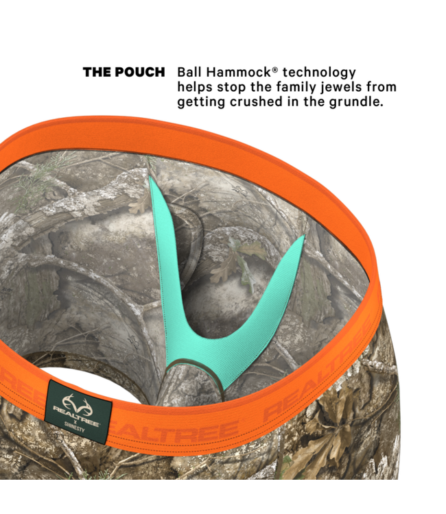 The Wild Game Realtree Neon Orange Ball Hammock Pouch Underwear With Fly