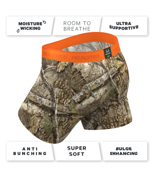 The Wild Game Realtree Neon Orange Ball Hammock Pouch Underwear With Fly