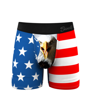 Shinesty The Mascot American Flag Ball Hammock Pouch Underwear With Fly