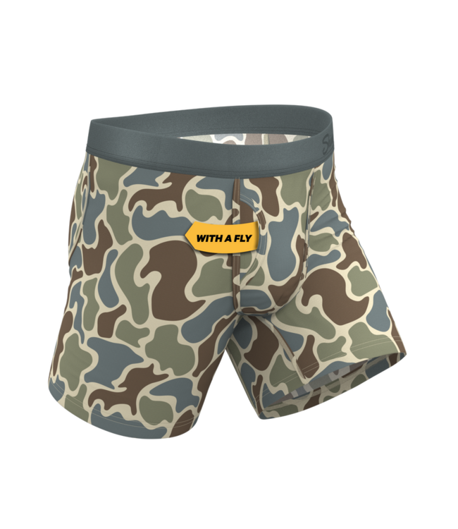 The Blender Grey Duck Camo Ball Hammock Pouch Underwear With Fly