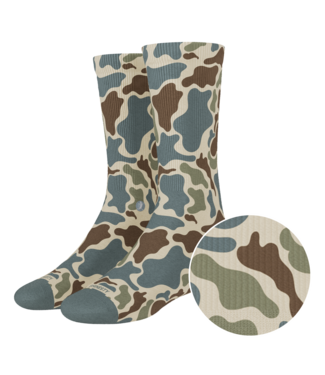 Shinesty The Blender Grey Duck Camo Heel Hammock Crew Socks