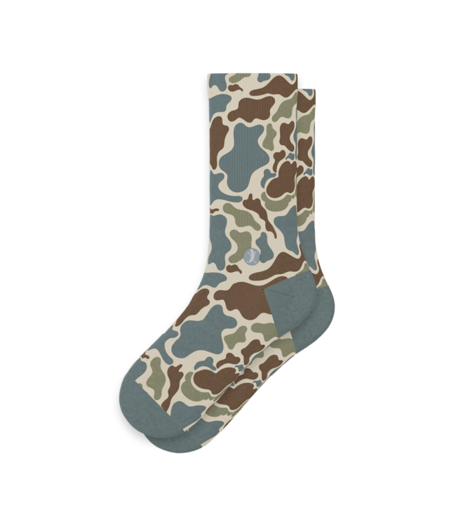 The Blender Grey Duck Camo Heel Hammock Crew Socks