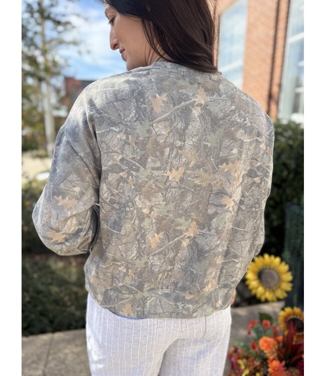 BW91T09372 Tree Camo Sweatshirt Forest Green