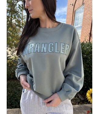 Wrangler 112384038 Ladies Crew Sweater Turq/Aqua
