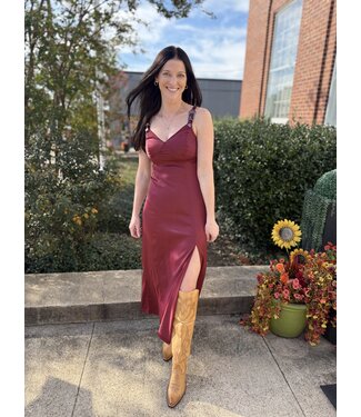 Panhandle Slim BWD1R09397 Buckle Maxi Dress Wine