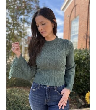 Panhandle Slim BW32T09398 Flare Sleeve Sweater Jade