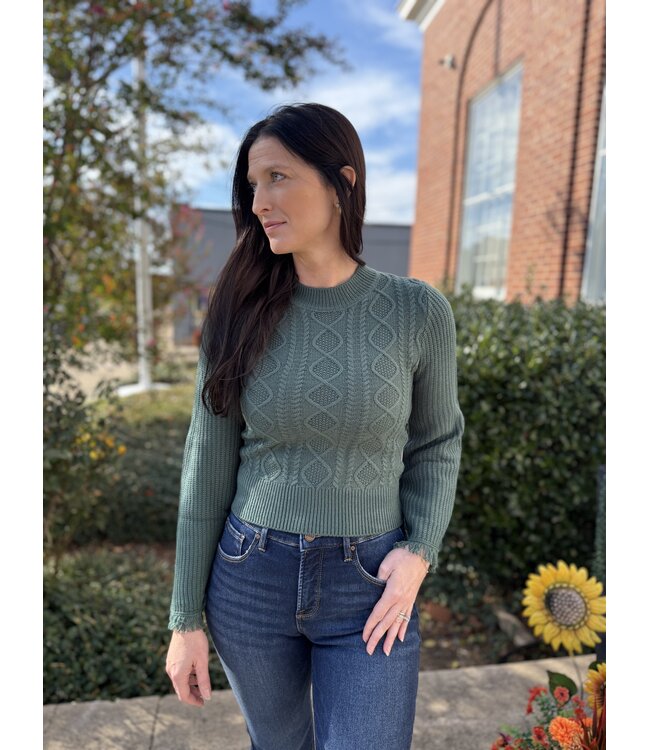 BW32T09398 Flare Sleeve Sweater Jade