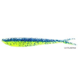 Lunker City Fishing Specialties Fin-s 4" Blue Chartreuse #3