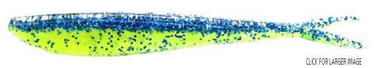 Lunker City Fishing Specialties Fin-s 4" Blue Chartreuse #3