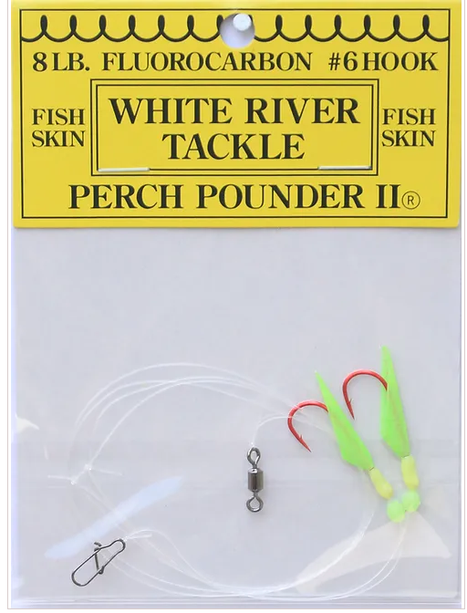 White River Tackle Perch Pounder II #8 Glow/Chart.-2