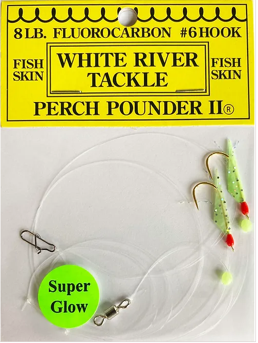 White River Tackle Perch Pounder #17  Extreme Glow/Redhead  Size 4