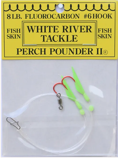 White River Tackle Perch Pounder #4 Glow/Glow Head Size 4*