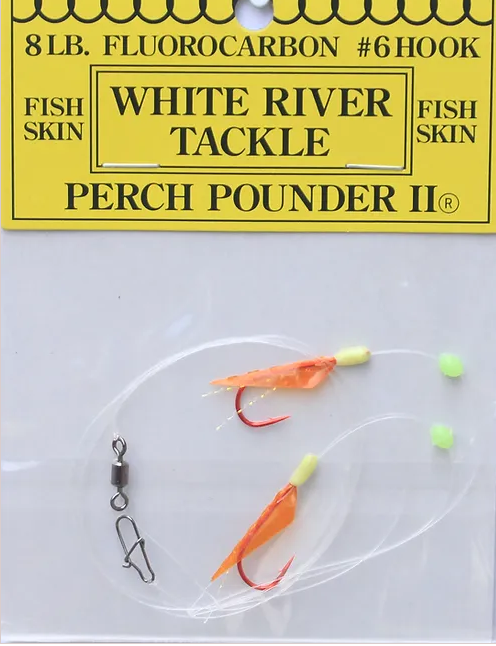 White River Tackle Perch Pounder II #5 Orange/Chart. Head #8 Hook