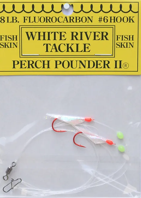 White River Tackle Perch Pounder #15 Pearl/Red Head Hook 6