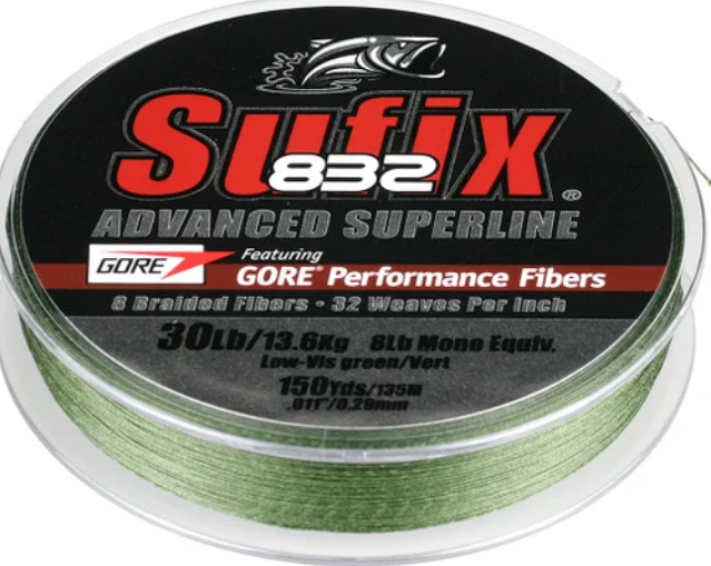 Pitman Creek Sufix Braided 832 low-vis green 15 lb