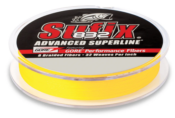 Rapala Sufix 832 Braid 8lb. Hi-Vis Yellow 150 yd.