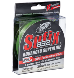 SUFIX 832 BRAID 150YD 6# GRN