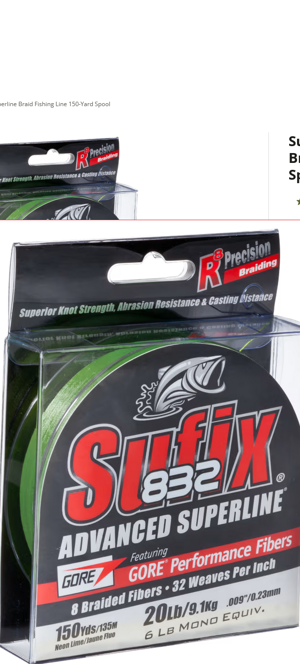 Rapala Sufix 832 Braid Line Neon Lime 10lb.
