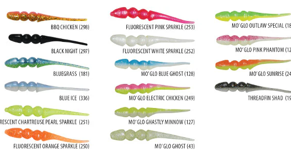 Pitman Creek BG  Mo'Glo 2.5" scent wiggl'r Blue Ghost 18count