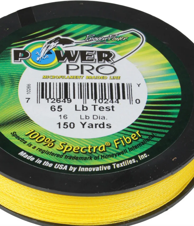 Power Pro Spectra Braid Yellow Hi-Vis 15# 150 yd.