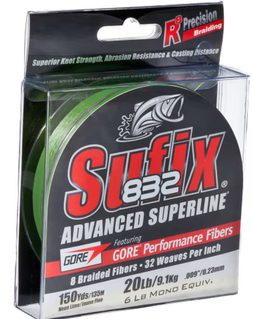 Rapala Sufix Braid Line lo-vis green 40 lb 150yds