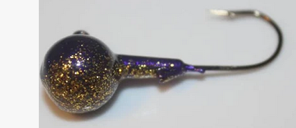 Marsh Tackle Jig Head Minnow Gold/Purple Glitter 1oz.3pk.