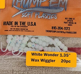 Thump'Em Wax Wiggler 1.35" White Wonder*