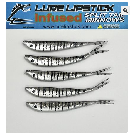 Lure Lipstick Lure LipStick Split Tail 4" Spring Log Perch