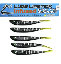 Lure Lipstick Lure LipStick Split Tail 4" Black Log Perch
