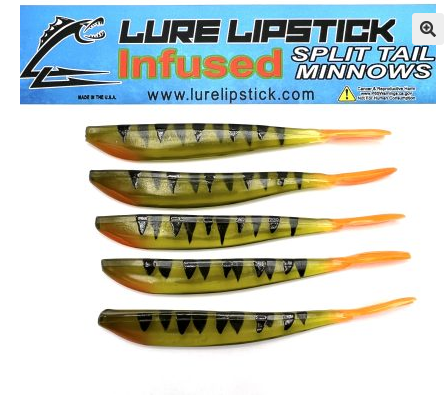 Lure Lipstick Lure LipStick Split Tail 4" 3-D  Perch