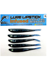 Lure Lipstick Lure LipStick Split Tail 4" Black Blue Cracked Ice