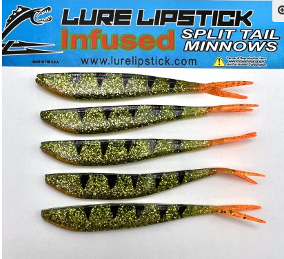 Lure Lipstick Lure LipStick Split Tail 4" Camo Perch