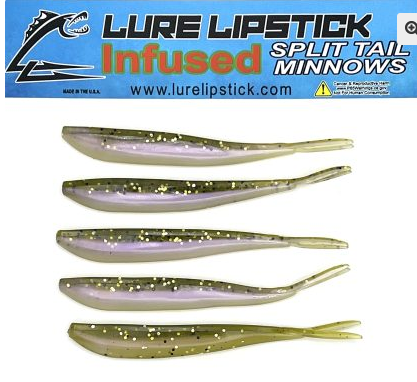 Lure Lipstick Lure LipStick Split Tail 4" Sassy Bass