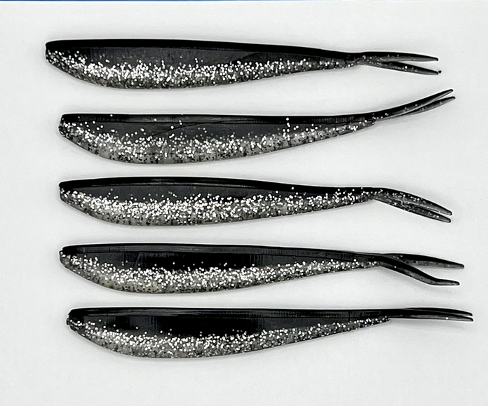 Lure Lipstick Lure LipStick Split Tail 4" Silver Pepper Shiner