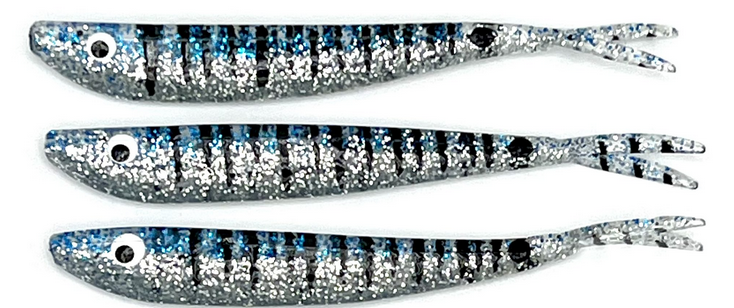 Lure Lipstick Lure LipStick Split Tail 4" Blue Ice Log Perch
