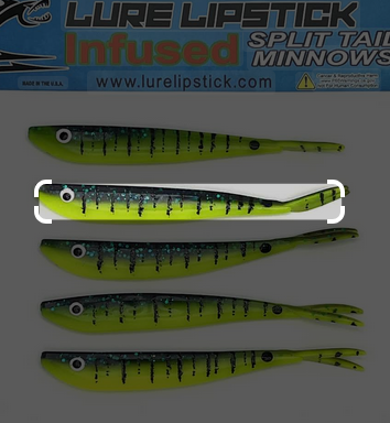 Lure Lipstick Lure Lipstick Split Tail 4"Junebug Log Perch