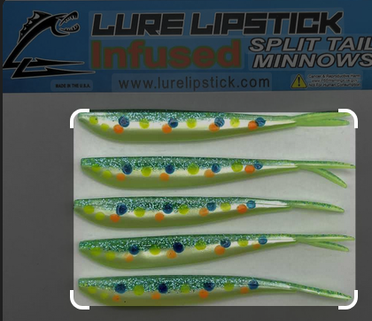 Lure Lipstick Lure LipStick Split Tail 4" Green Mystic