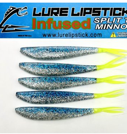 Lure Lipstick Lure LipStick Split Tail 4" Blue Ice/Chart. Tail