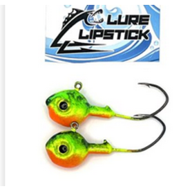 Lure Lipstick Lure Lip Stick Walleye Jigs 2 pk. Fire Tiger 1/2 oz.